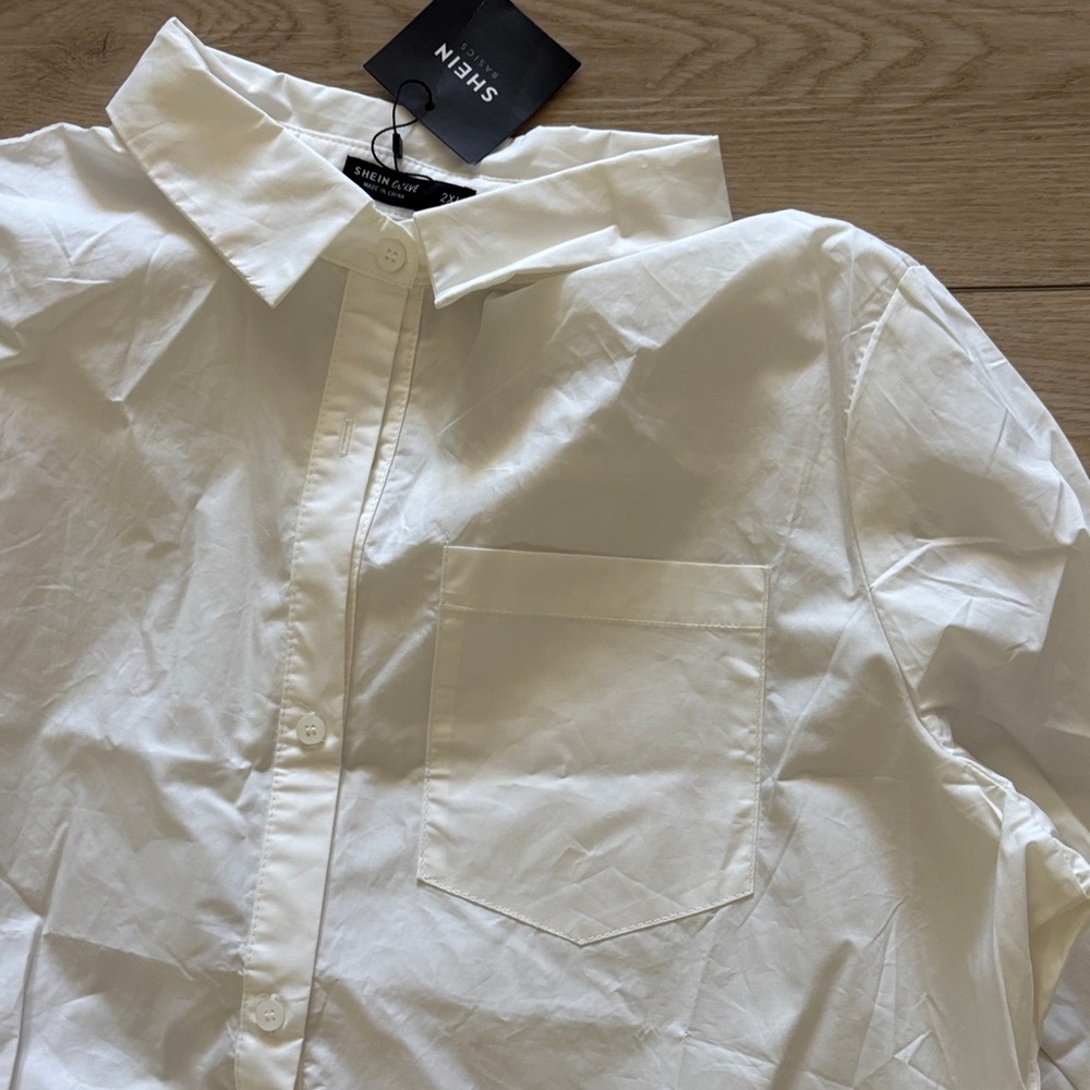 Elegant white Button Down Shirt for women 2XL - Picture 4 of 4